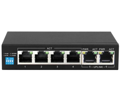 Switch ExtraLink 6p KRIOS (6x10/100/1000Mbit, 4xPoE+)